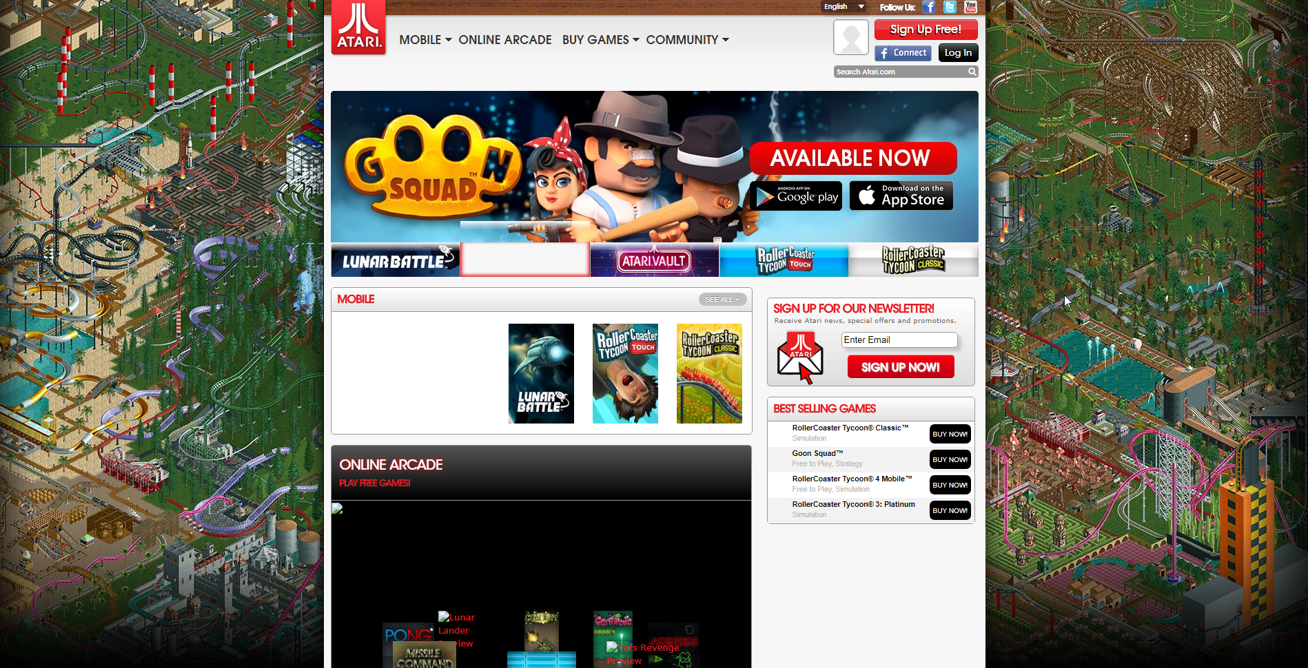 Screenshot of website Atari