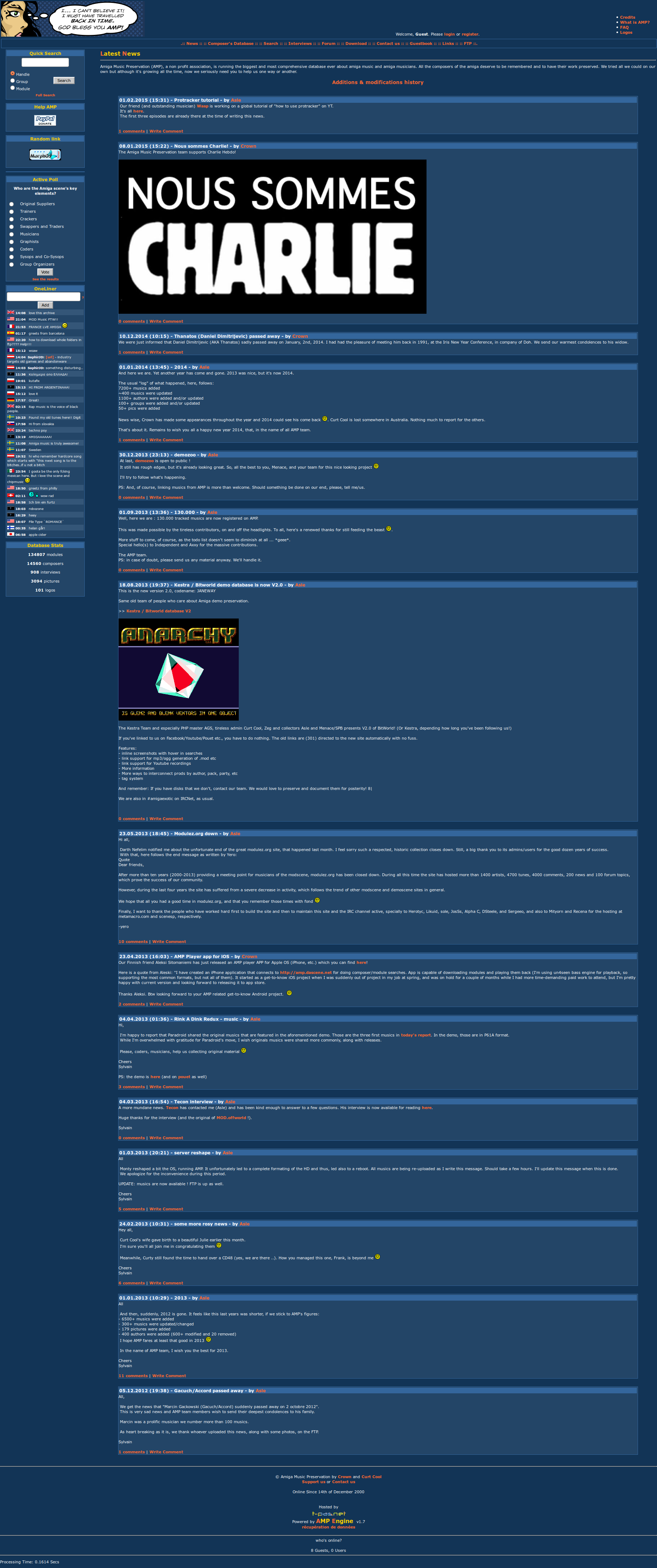 Screenshot of website Amiga Music Preservation