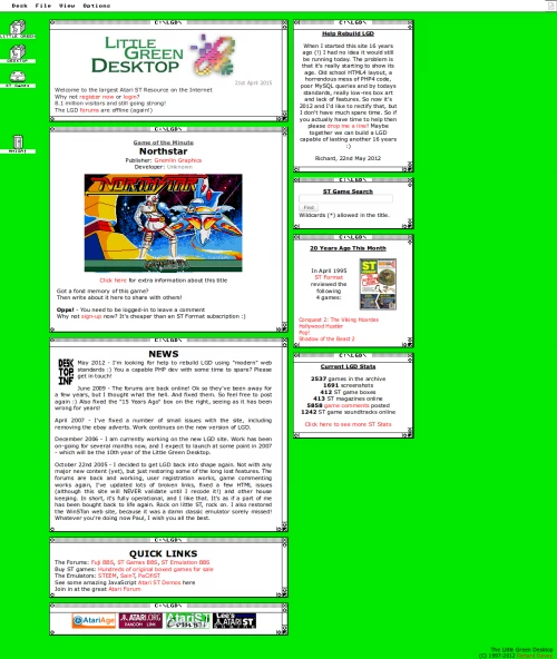Screenshot of website The Little Green Desktop
