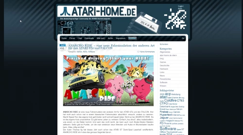 Screenshot of website Atari Home