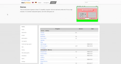 Screenshot of website AtariUpToDate