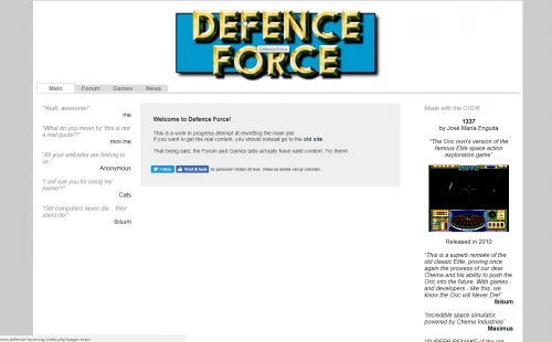 Screenshot of website Defence-Force