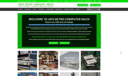 Screenshot of website Jay's retro computer sales
