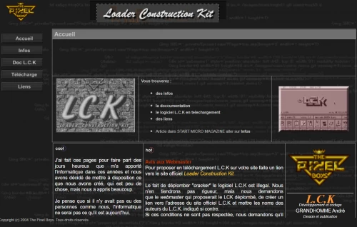 Screenshot of the website LOADER CONSTRUCTION KIT  (Pixel Boys)