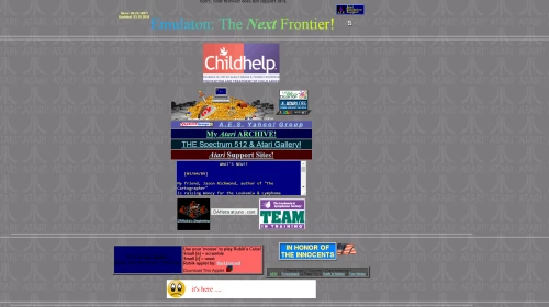Screenshot of website Atari Emulation Support