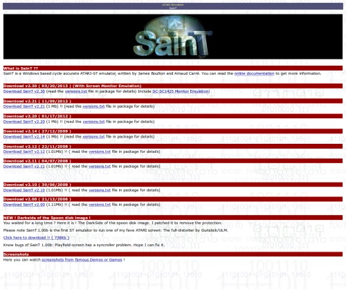 Screenshot of website SainT