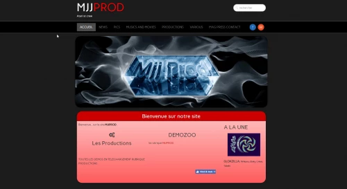 Screenshot of website MJJ Prod
