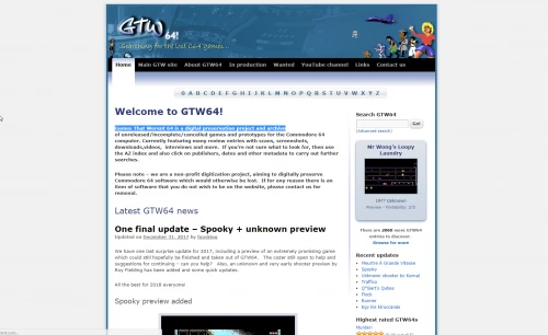 Screenshot of website GTW 64